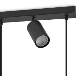 Lindby hengelampe Sanad, 116 cm, 9 lyskilder, svart, GU10 New