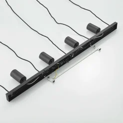 Lindby hengelampe Sanad, 116 cm, 9 lyskilder, svart, GU10 New