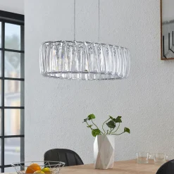 Lindby hengelampe Sofia, 68 cm, 3 lyskilder, E14, krom/klar| Pendellamper