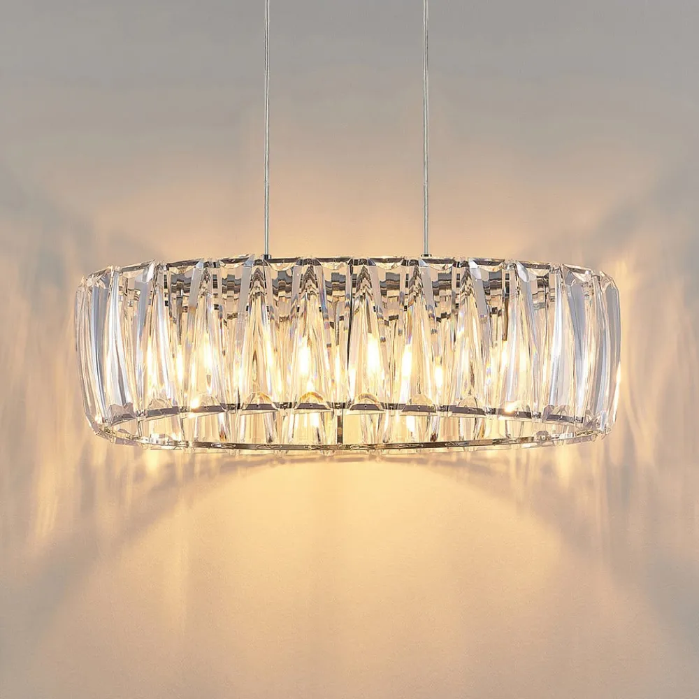 Lindby hengelampe Sofia, 68 cm, 3 lyskilder, E14, krom/klar| Pendellamper