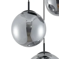 Lindby hengelampe Teeja, smoke, 3 lyskilder, Ø52cm, glass, E27| Design- Og Hotellbelysning|Pendellamper