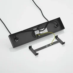 Lindby hengelampe Tirzana, 4 lyskilder, svart, metall, tre| Pendellamper