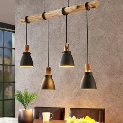 Lindby hengelampe Trebale, E14, Ø 15 cm, 4 lyskilder, tre Clearance