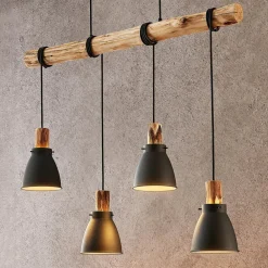 Lindby hengelampe Trebale, E14, Ø 15 cm, 4 lyskilder, tre Clearance