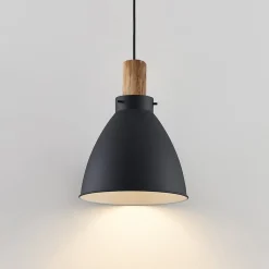 Lindby hengelampe Trebale, E27, Ø 28 cm, svart, tre| Pendellamper