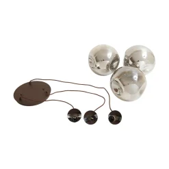 Lindby hengelampe Valentina, E27, Ø 49 cm, røykgrå, glass| Pendellamper