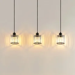 Lindby hengelampe Vella, transparent, glass, 83 cm, 3 lyskilder.