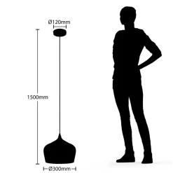 Lindby hengelampe Vilsera, hvit, metall/tre, 26 cm, E27 Best