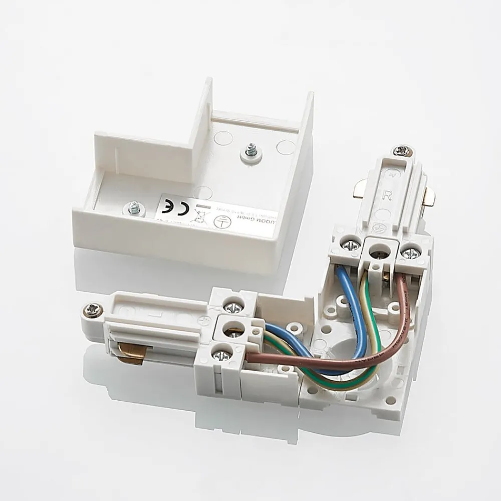 Lindby hjørnekontakt Linaro, hvit, 1-fase system| Skinnesystem