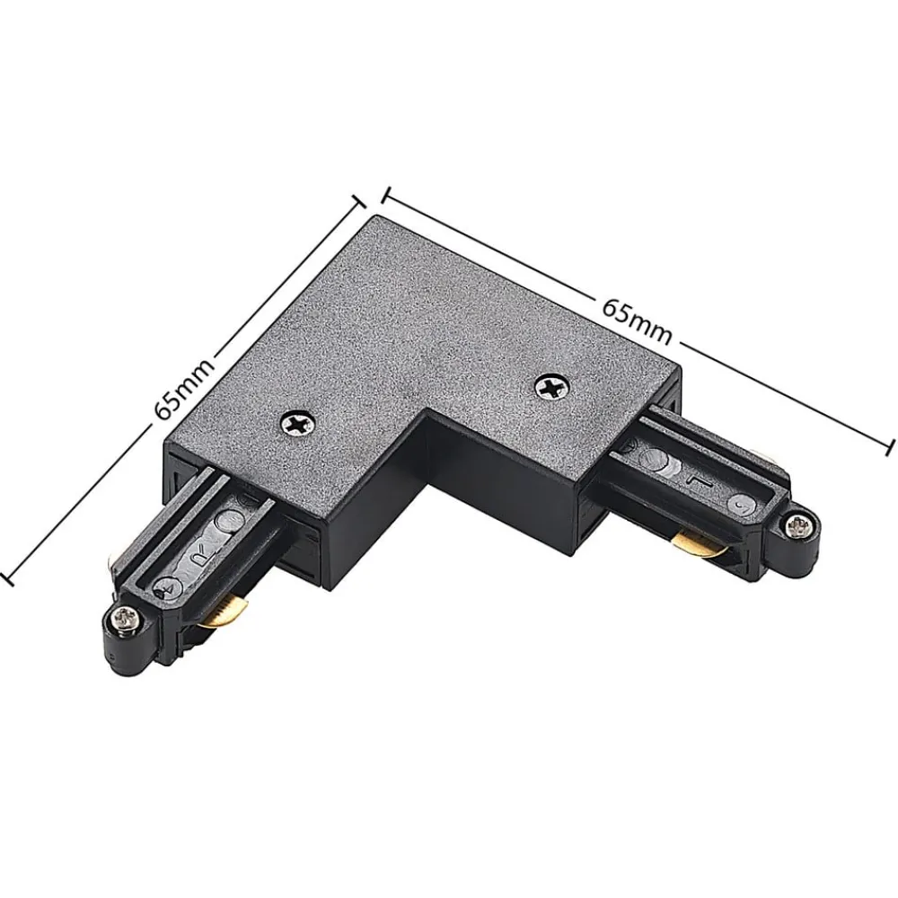 Lindby hjørnekontakt Linaro, svart, 1-fase system| Skinnesystem