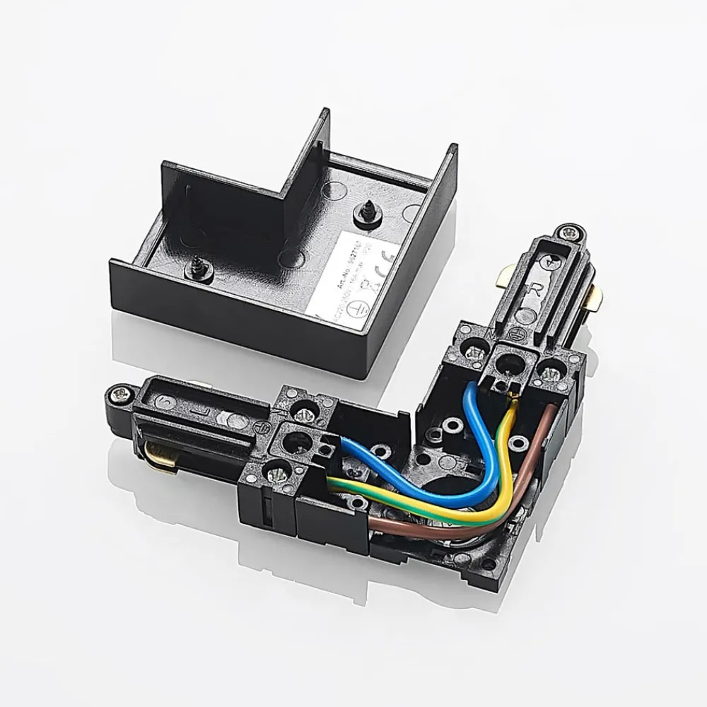 Lindby hjørnekontakt Linaro, svart, 1-fase system| Skinnesystem