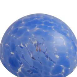 Lindby Hubi bordlampe, blå, glass, Ø 22 cm, soppform| Bordlamper