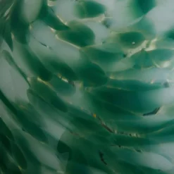 Lindby Hubi bordlampe, grønn, glass, Ø 22 cm, soppform| Bordlamper