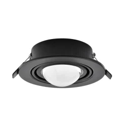 Lindby innfelt spotlight Jyla, svart, 3000 K, Ø 13 cm, linse| Downlights