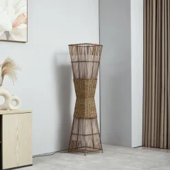 Lindby Jacinto gulvlampe, bambus, hamp, høyde 130 cm| Gulvlamper