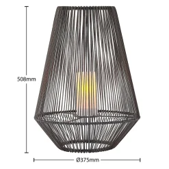 Lindby Kaati LED-solcellelykt rottingutseende 37cm| Solcellelamper