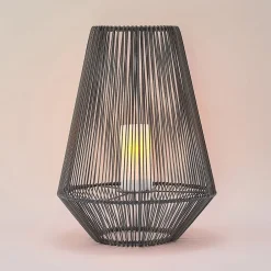 Lindby Kaati LED-solcellelykt rottingutseende 37cm| Solcellelamper