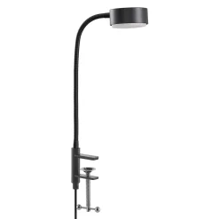 Lindby klemmelampe Kaylou, svart, fleksibel arm, aluminium| Kontorbelysning|Bordlamper