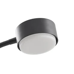 Lindby klemmelampe Kaylou, svart, fleksibel arm, aluminium| Kontorbelysning|Bordlamper