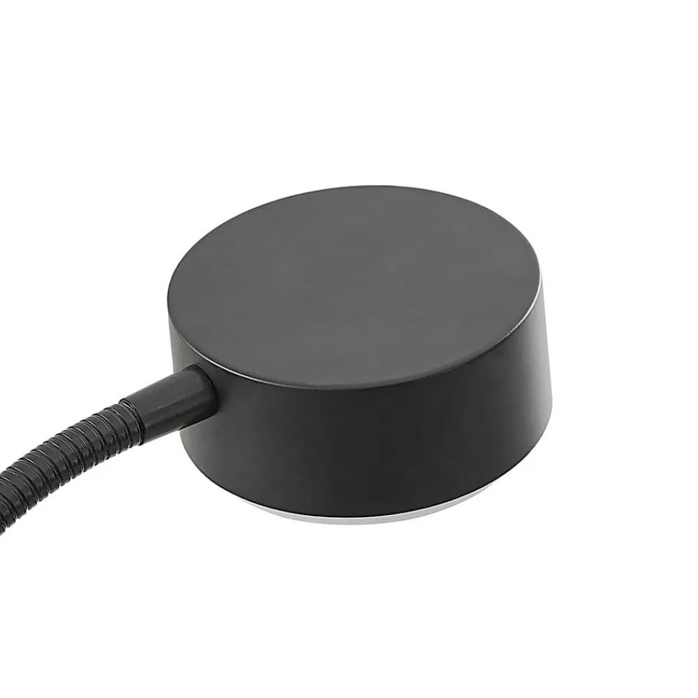 Lindby klemmelampe Kaylou, svart, fleksibel arm, aluminium| Kontorbelysning|Bordlamper