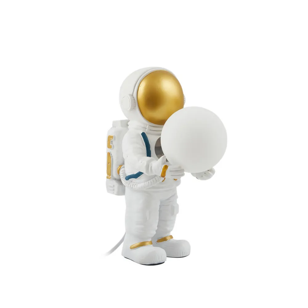 Lindby Kosmo bordlampe, hvit/gull, keramikk, glass Discount