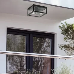 Lindby Kremena utendørs taklampe, svart| Taklamper Utendørs