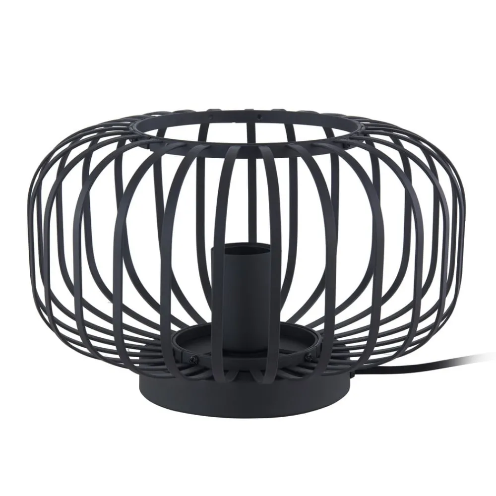 Lindby Krish bordlampe i bur-look, svart| Bordlamper