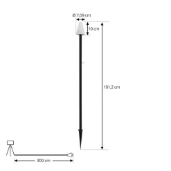 Lindby LED jordspydlys Selinda, svart, høyde 100 cm