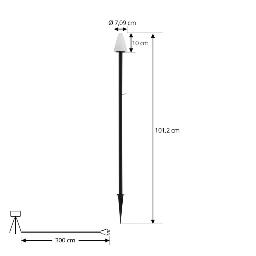 Lindby LED jordspydlys Selinda, svart, høyde 100 cm