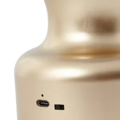 Lindby LED oppladbar bordlampe Maxentius dimmer i gullfarget glass| Bordlamper