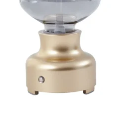 Lindby LED oppladbar bordlampe Maxentius dimmer i gullfarget glass| Bordlamper