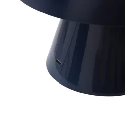 Lindby LED oppladbar bordlampe Nevijo, blå, Ø18cm, USB, dimmer Hot