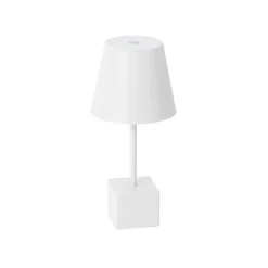 Lindby LED oppladbar bordlampe Janea CUBE, hvit, metall| Dekorasjonsbelysning