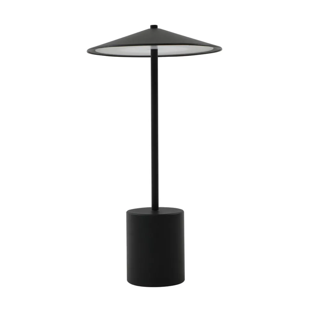 Lindby LED oppladbar bordlampe Ayva, svart, aluminium, IP44 New