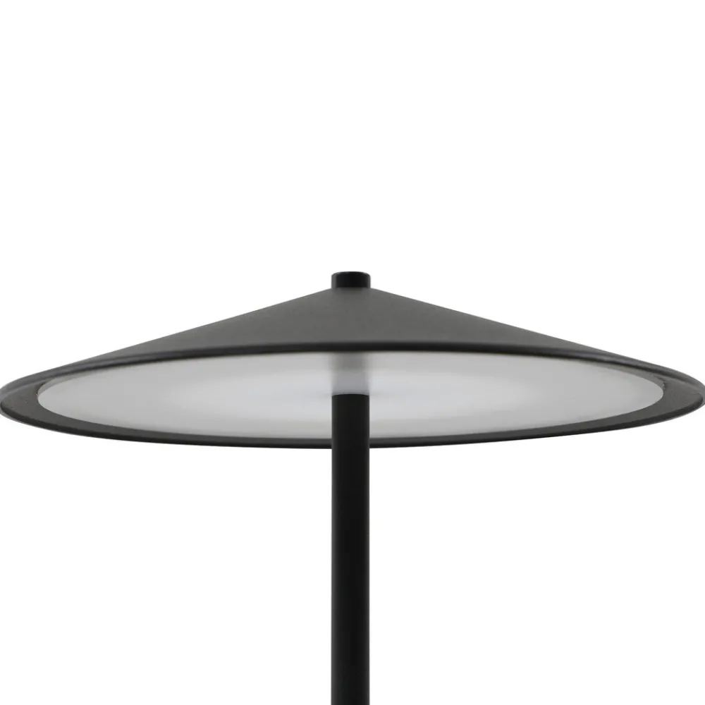 Lindby LED oppladbar bordlampe Ayva, svart, aluminium, IP44 New