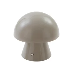 Lindby LED oppladbar bordlampe Nevijo, grå, Ø18cm, USB, dimmer| Bordlamper