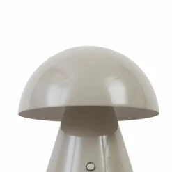 Lindby LED oppladbar bordlampe Nevijo, grå, Ø18cm, USB, dimmer| Bordlamper