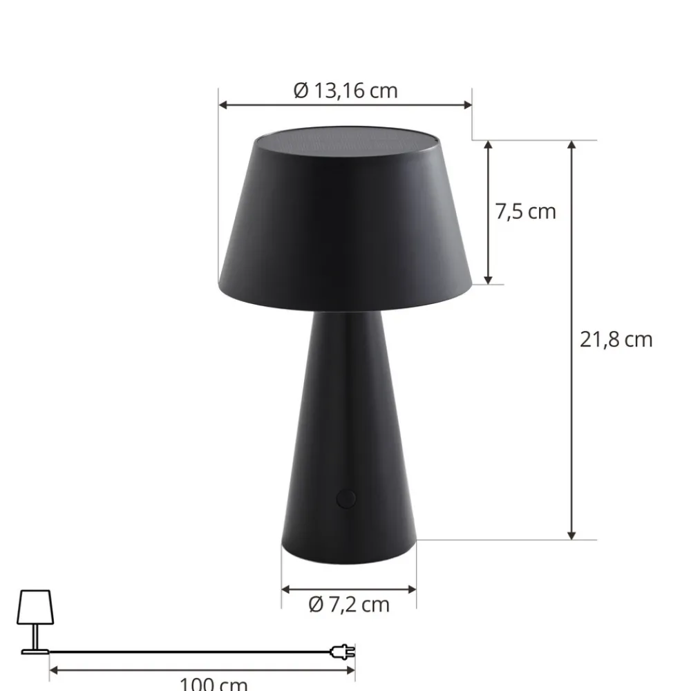 Lindby LED solcellelampe Lirinor svart plast 13 cm Online