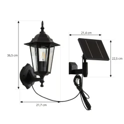 Lindby LED solcellelampe Sayata, svart, aluminium, lykt Hot