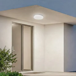 Lindby LED taklampe Kirkola, 3000 K, Ø 26 cm, hvit| Kommersiell Utebelysning|Led-Utendørs