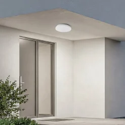 Lindby LED taklampe Kirkola, 3000 K, Ø 26 cm, hvit| Kommersiell Utebelysning|Led-Utendørs