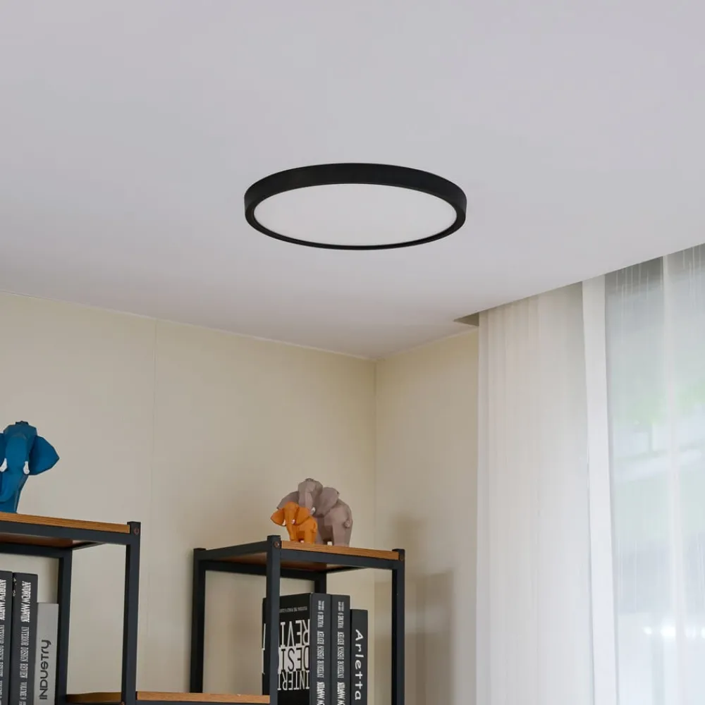 Lindby LED taklampe Pravin, Ø 40 cm, CCT, svart| Design- Og Hotellbelysning|Led-Innendørs