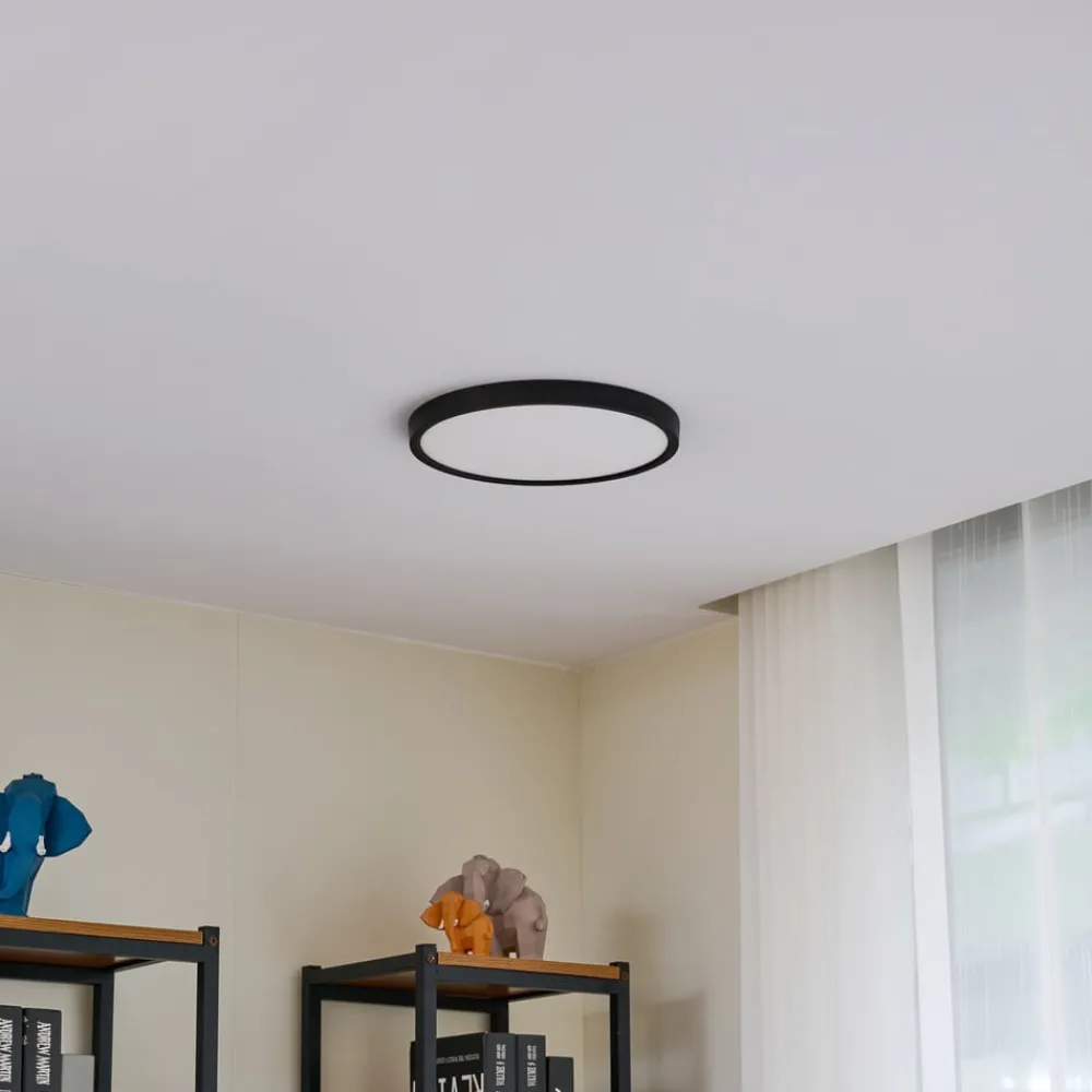 Lindby LED taklampe Pravin, Ø 30 cm, dimbar, svart| Design- Og Hotellbelysning|Led-Innendørs