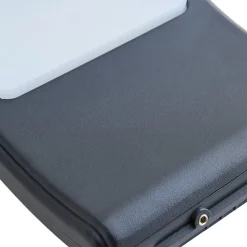 Lindby LED utendørs LED-vegglampe Radane, mørkegrå, kantet, IP54| Utespotter