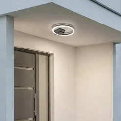 Lindby LED utendørs taklampe Finian, Ø 31 cm, CCT, dimbar| Terrassebelysning|Taklamper Utendørs