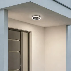 Lindby LED utendørs taklampe Finian, Ø 22 cm, CCT, dimbar