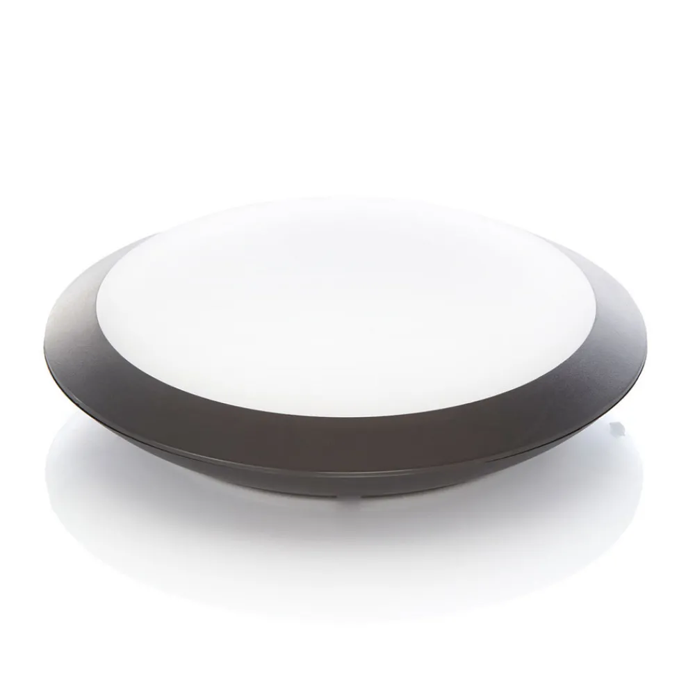 Lindby LED utendørs taklampe Naira, grå, Ø 30 cm, IP65 Hot