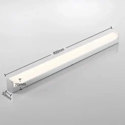 Lindby LED-baderomslampe Klea, 90 cm, krom, metall, IP44| Vegglamper