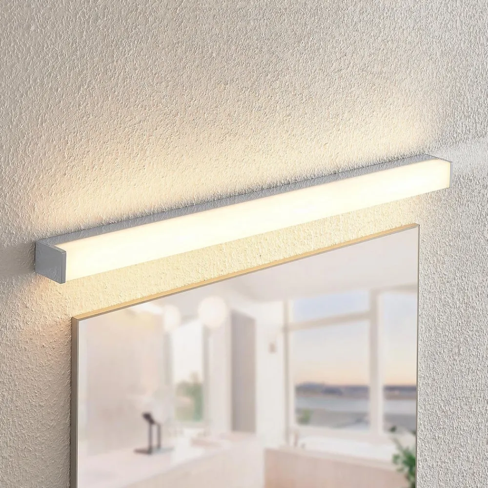 Lindby LED-baderomslampe Klea, 90 cm, krom, metall, IP44| Vegglamper