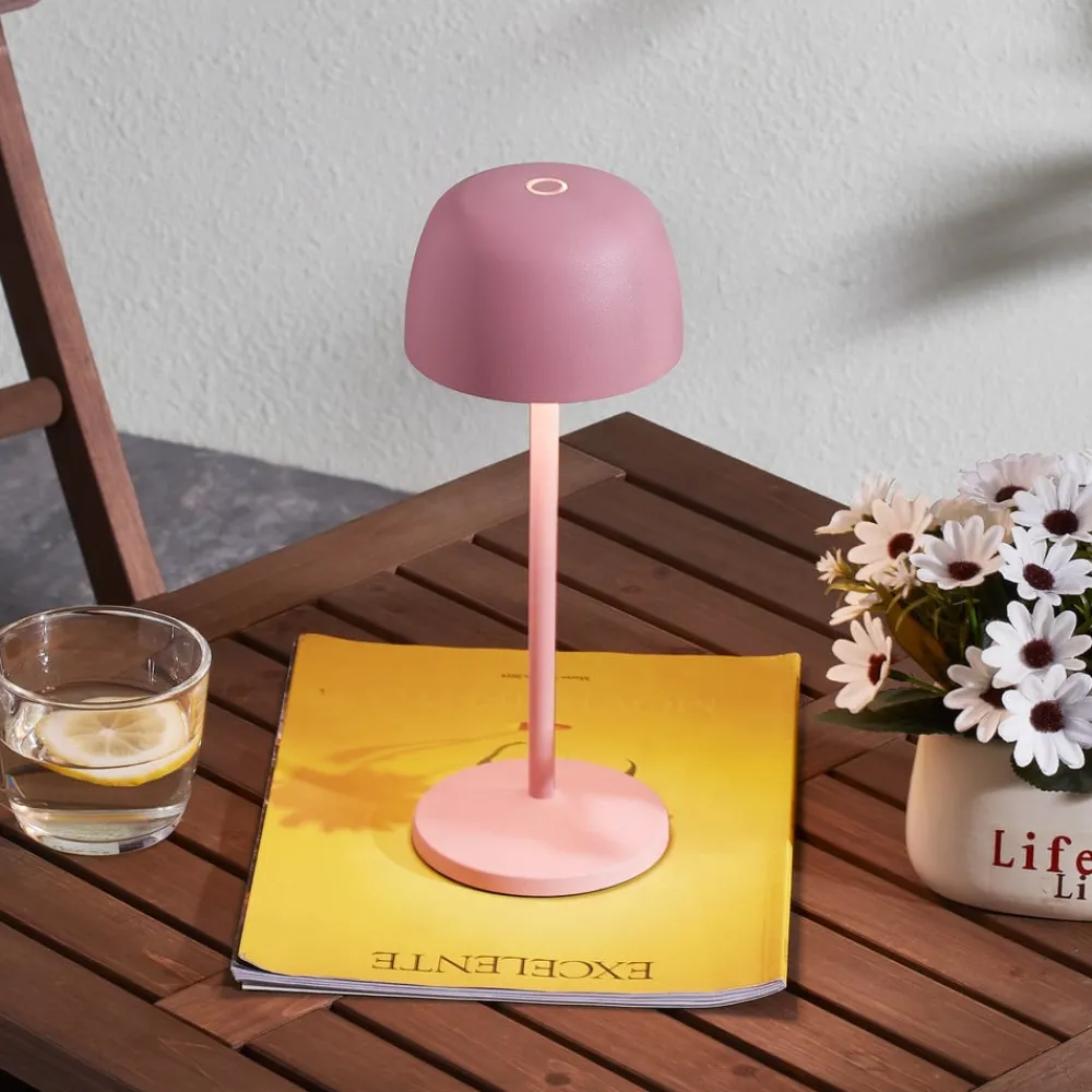 Lindby LED-bordlampe Arietty, rosa, dimbar, IP54| Dekorasjonsbelysning|Kommersiell Utebelysning